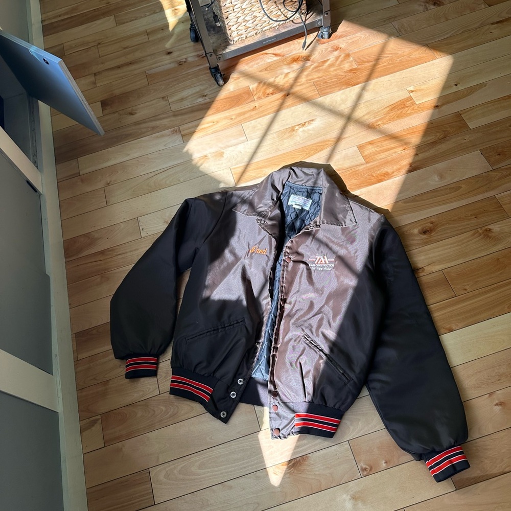 Vintage 1991 Brown Athletic Jacket with Red Accents